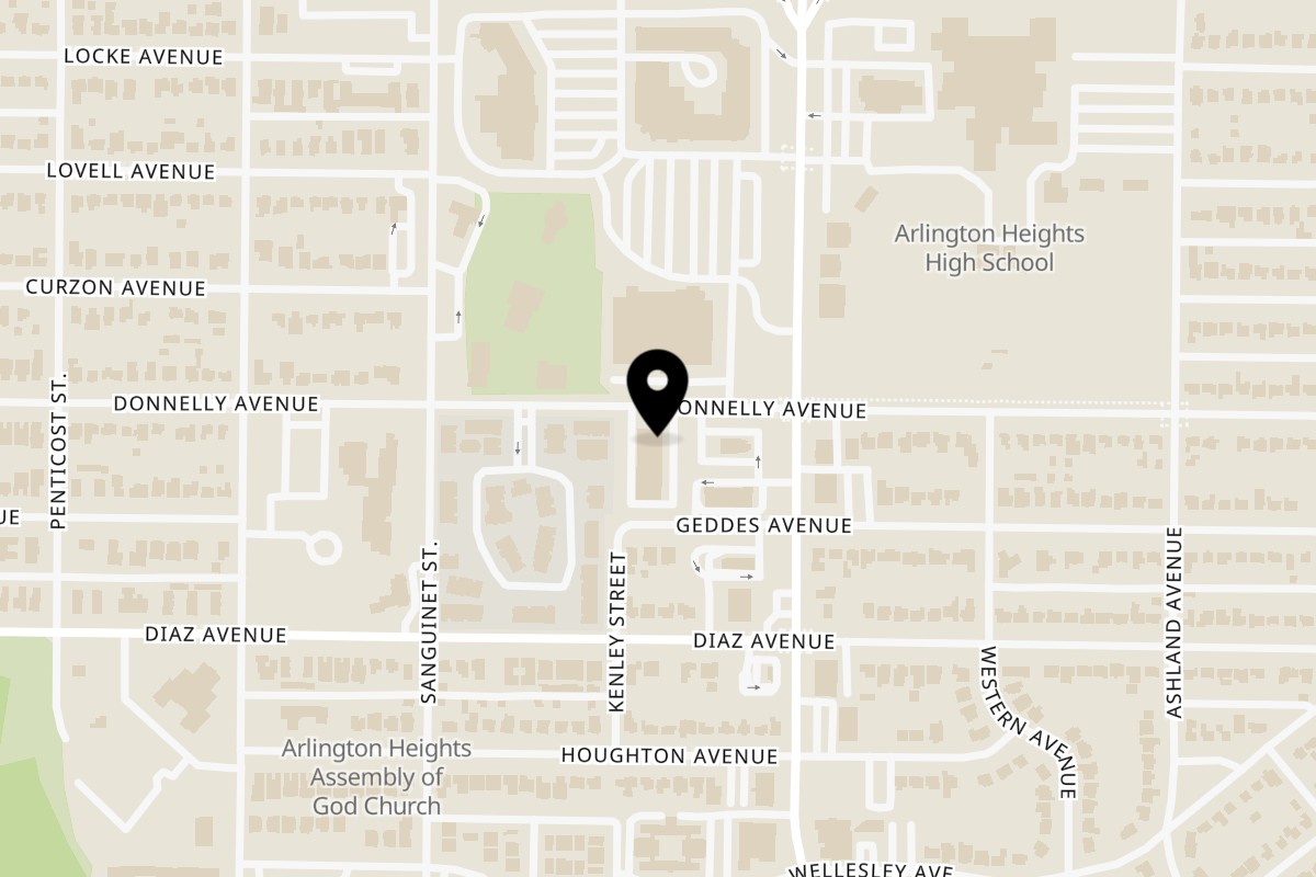Map showing the location of Sushi Axiom- Fort Worth Hulen on 4625 Donnelly Ave #101 in Fort Worth